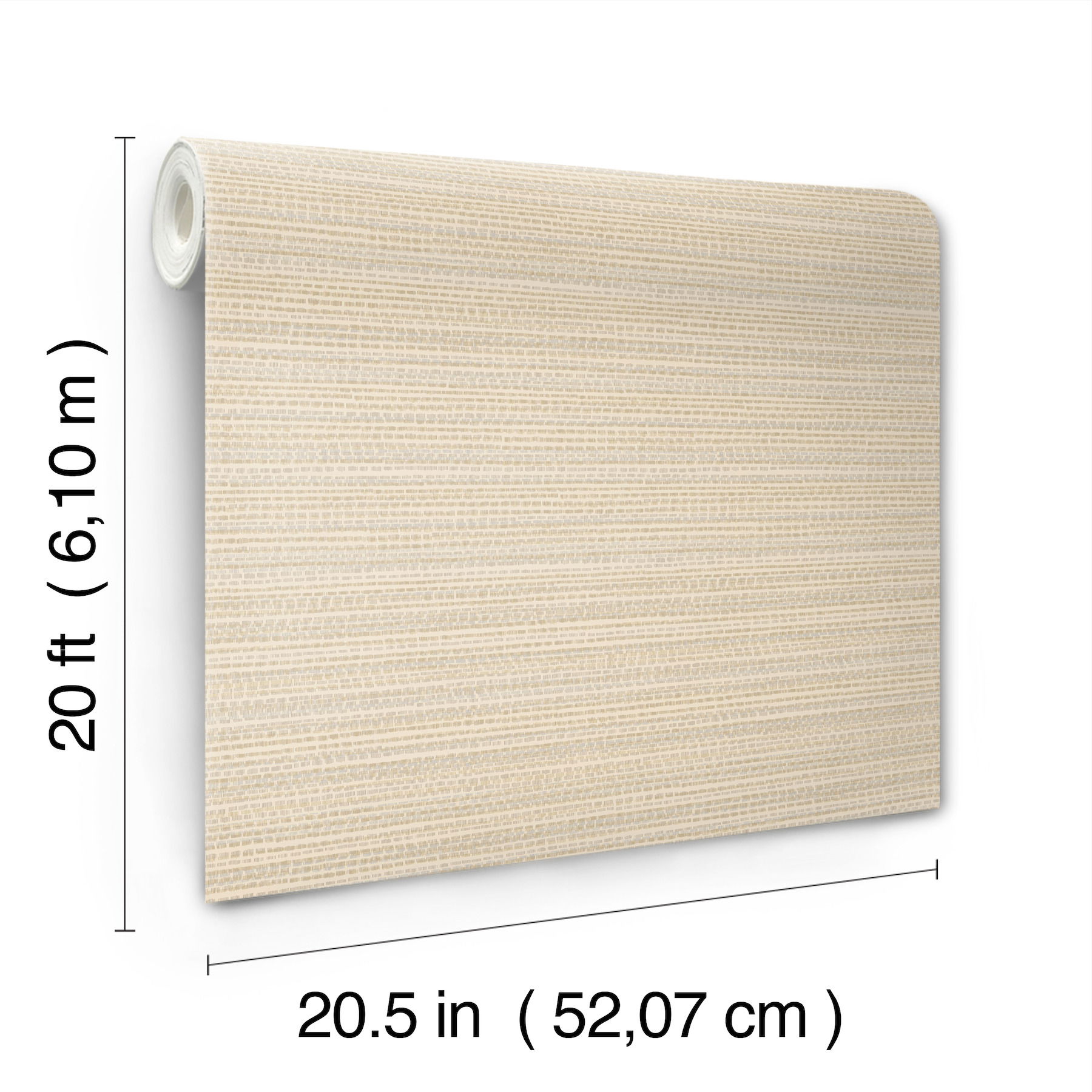 Tick Mark Texture Warm Wheat Peel & Stick Wallpaper large image 