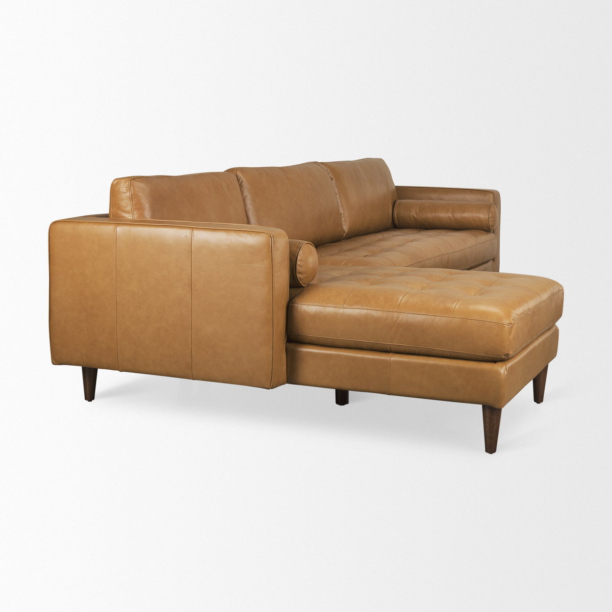 Svend 111.4L x 68.0W x 33.9H Tan Leather Left Chaise Sectional Sofa, by Mercana, 75.2" length x 37.8" width x 33.86" height View 7