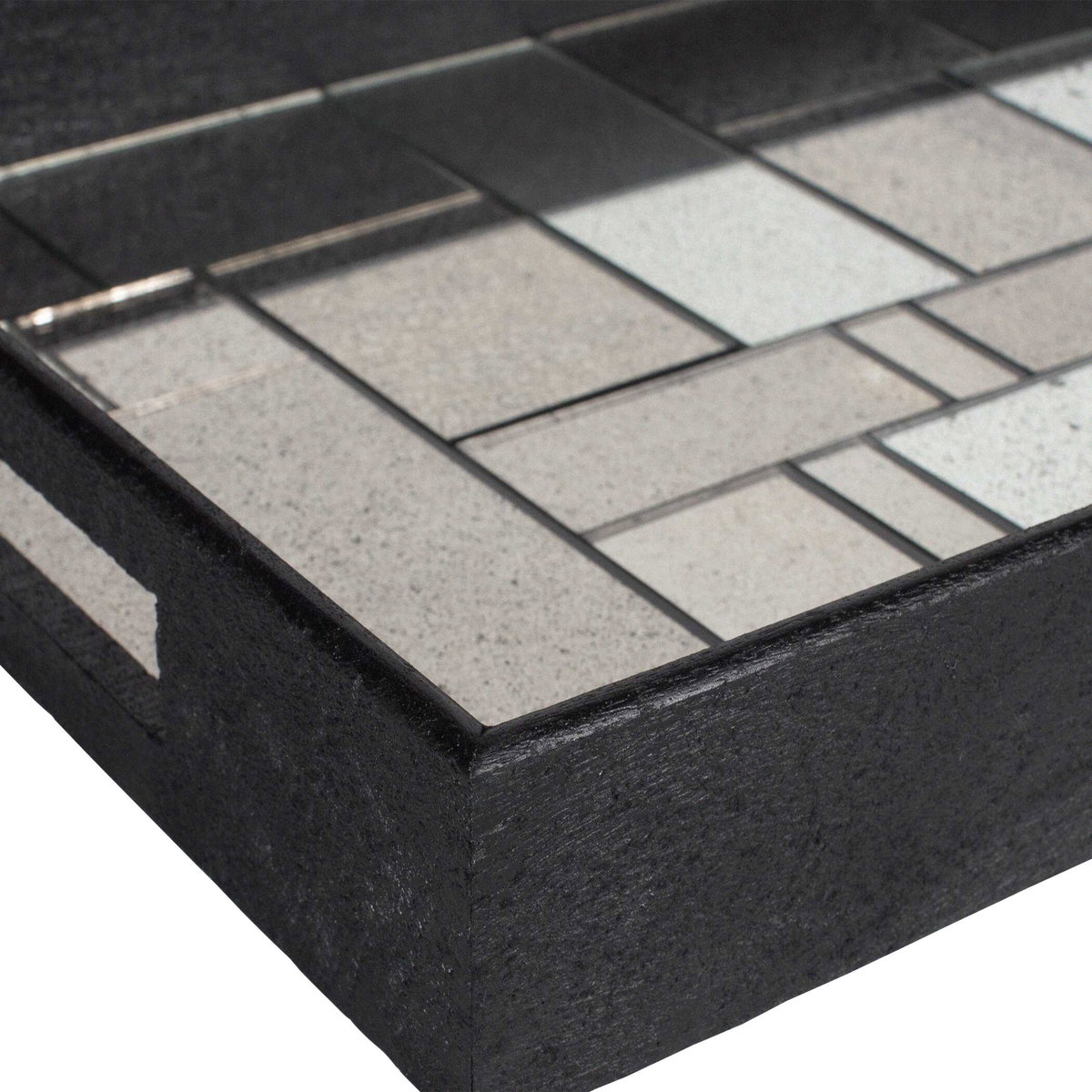 Modern Mosaic Antique Mirrored Tray, Decorative by Uttermost, 24" width x 3" height x 15" depth View 5