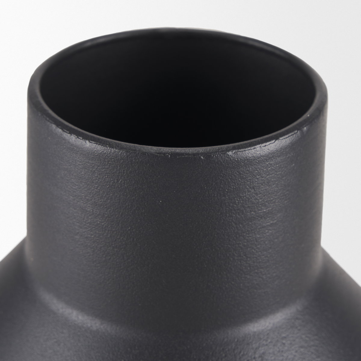 Tosca Small Matte Black Metal Vase, by Mercana, 6.3" length x 6.3" width x 11.02" height View 7