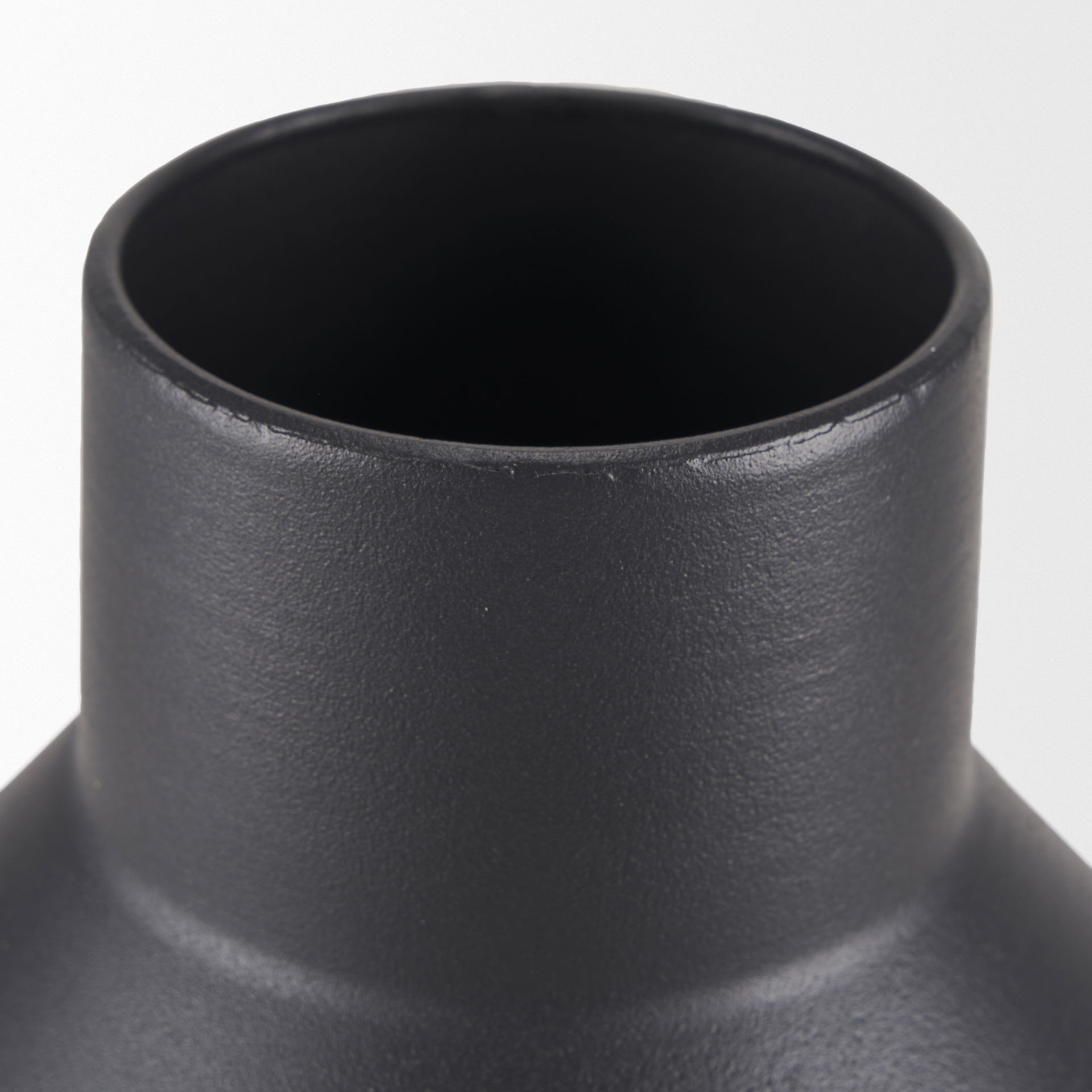 Tosca Small Matte Black Metal Vase large image 