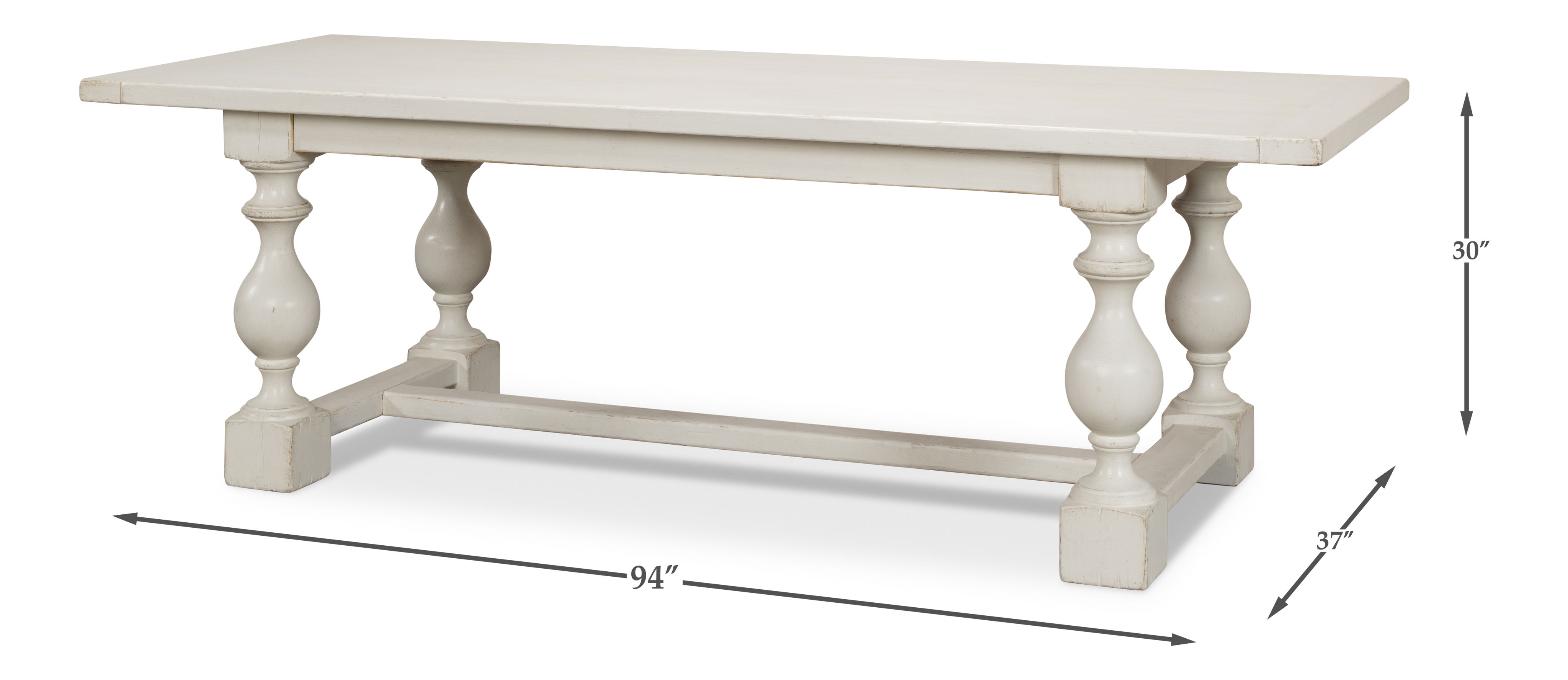Owen Dining Table, Antique White large image 