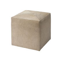 Online Designer Hallway/Entry Pinstriped 16" Wide Genuine Leather Square Standard Ottoman