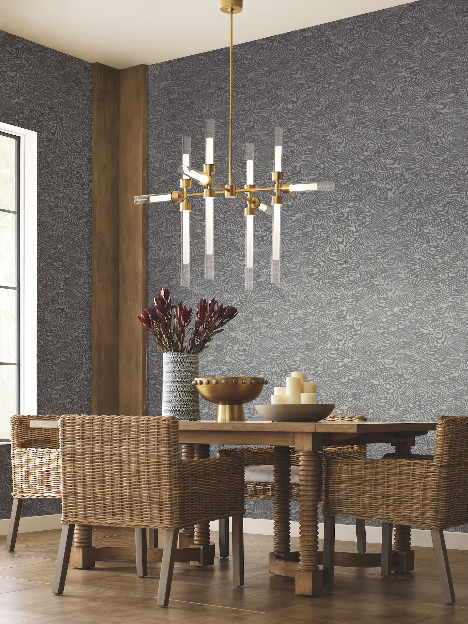 Sand Crest Silver Wallpaper, by York Wall, 27' length x 2'3" width x 0.02" depth View 3