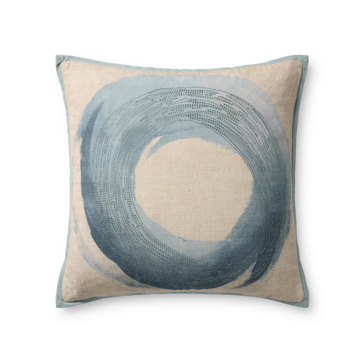Brigette Romanek x Loloi Blue Pillow, Decorative Pillow, 20" length x 20" width View 1