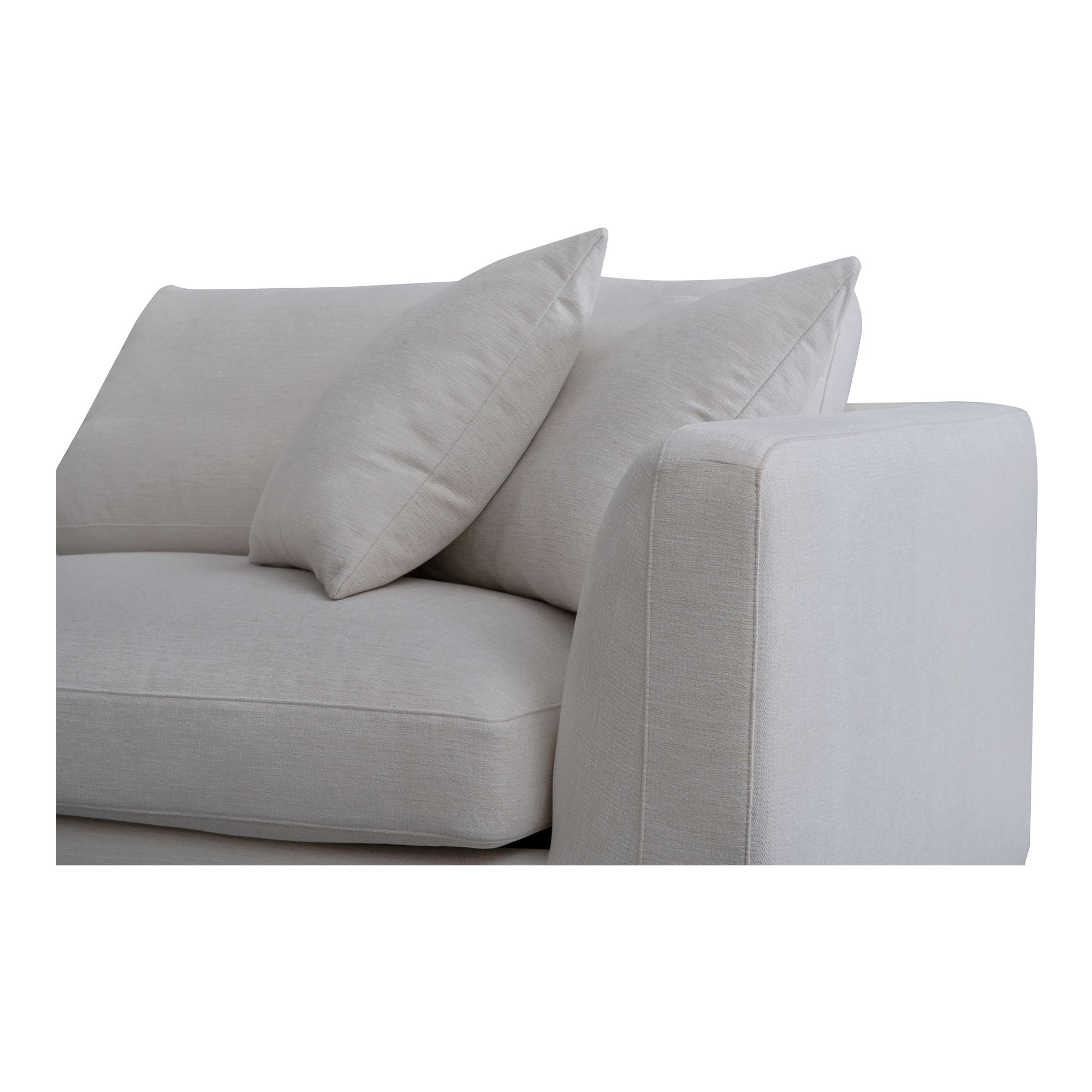 Rue Right Arm Facing Chair Off White, Sectional Sofa by Moe's Home, 47.6" width x 23.6" height x 41" depth View 5