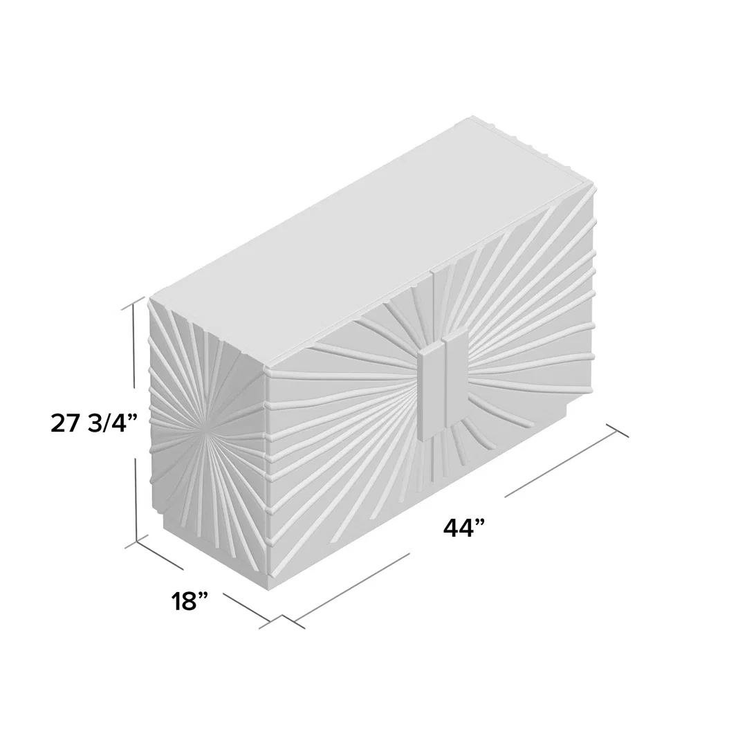 Pleated Two-Door Cabinet, Cabinets & Sideboard by Global Views, 44" width x 27.75" height x 20" depth View 8