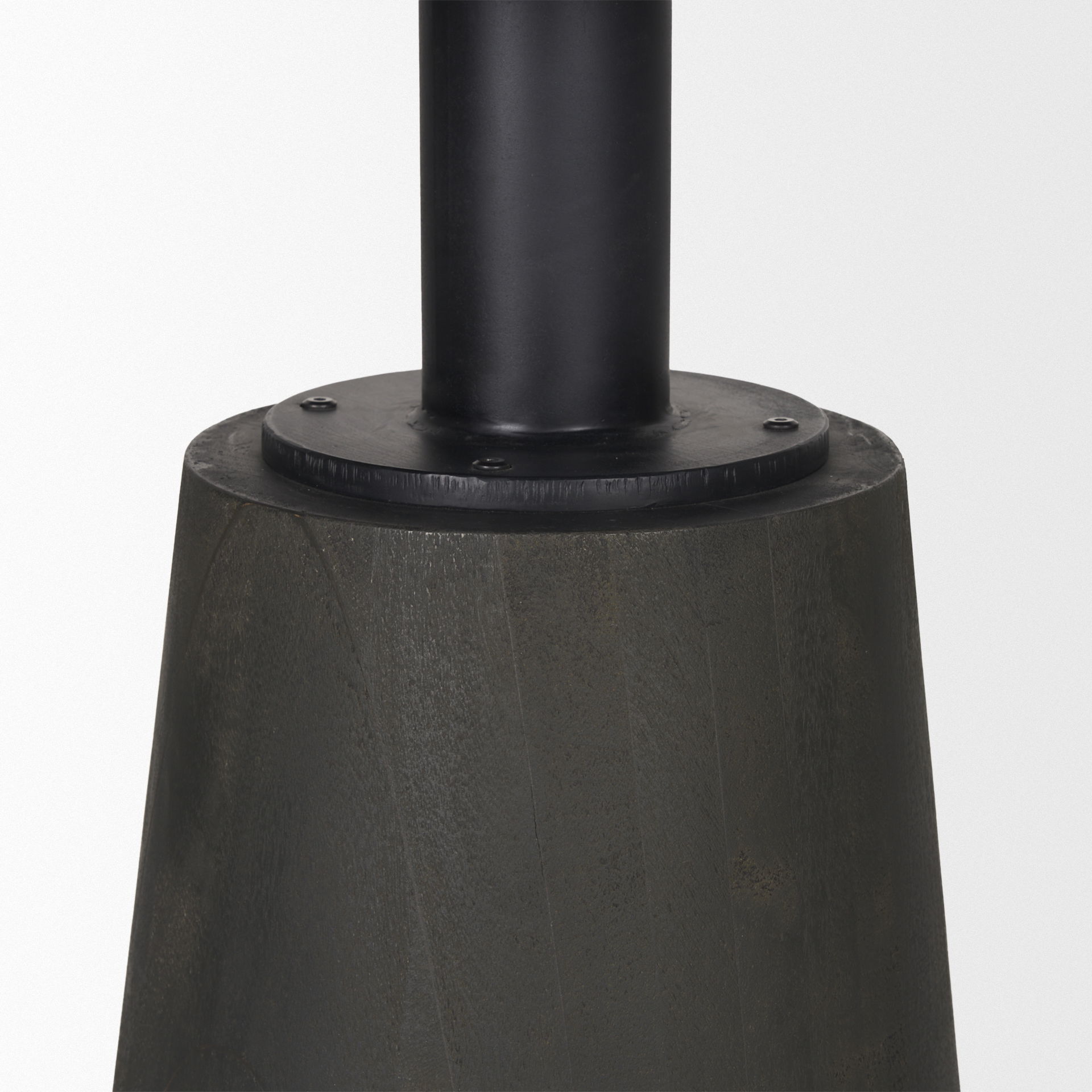 Maxwell 48L x 48W x 30H Round White Marble Top with Black Metal and Wood Pedestal Base Dining Table, by Mercana, 48" length x 48" width x 30" height View 7