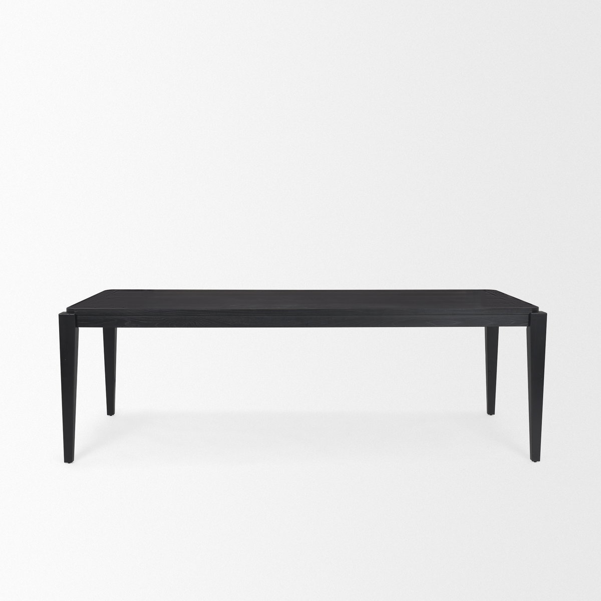 Teva Black Wood Rectangular 92' Dining Table, by Mercana, 92" length x 39" width x 30" height View 5