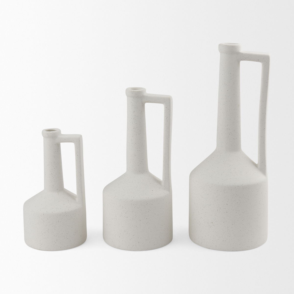 Burton 17.1H Large White Ceramic Jug Vase, by Mercana, 6.1" length x 6.1" width x 15.55" height View 12