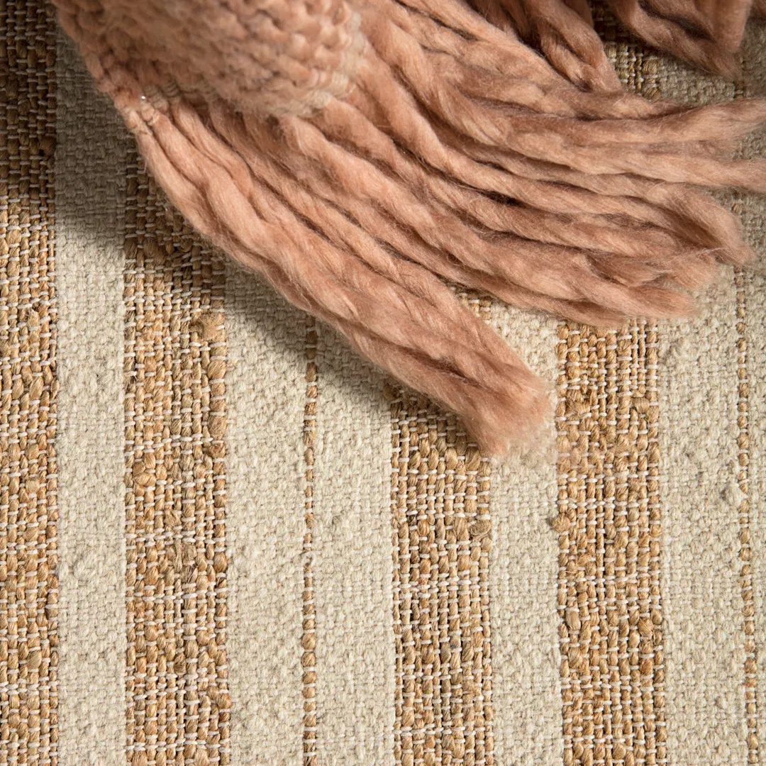 Rey Natural Striped Tan/ Ivory Area Rug large image 