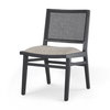 Wynn Cane Back Dining Side Chair | Beige Fabric with Black Wood, Dining Chair by Mercana, 20.47" length x 24.61" width x 34.06" height thumbnail 1