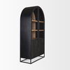 Sloan 42W x 80H Black Wood with Black Metal Frame Arched Cabinet, Cabinets & Sideboard by Mercana, 42" length x 18.5" width x 80" height thumbnail 9