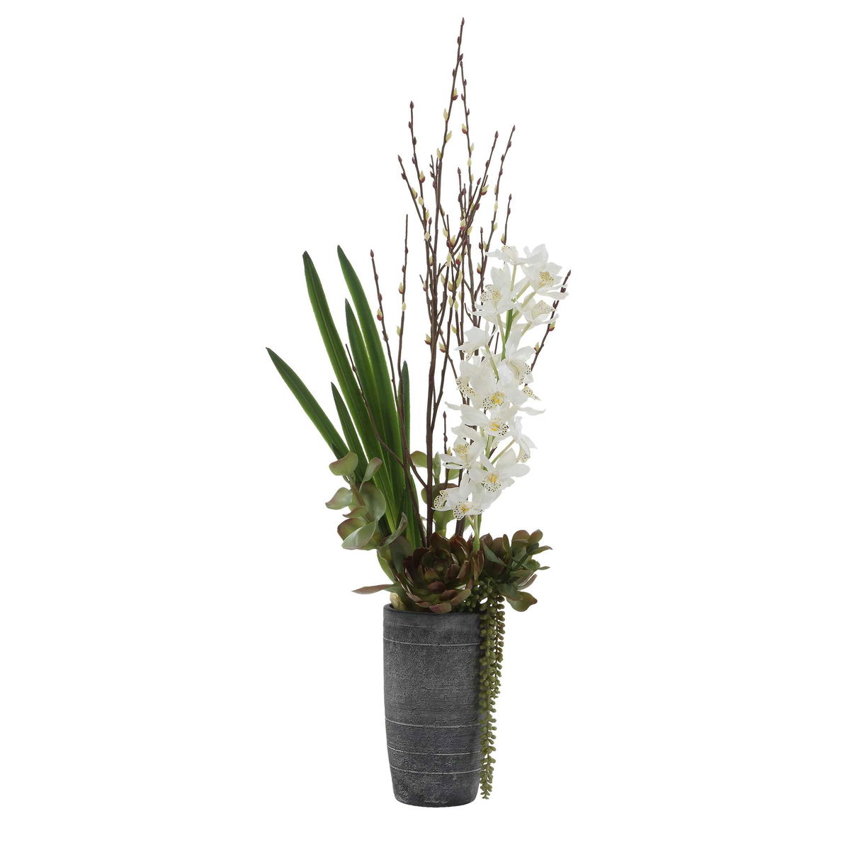 Eterna Orchid Centerpiece & Vase, Artificial Plants & Flower by Uttermost, 19.75" width x 48.5" height x 19.75" depth View 4