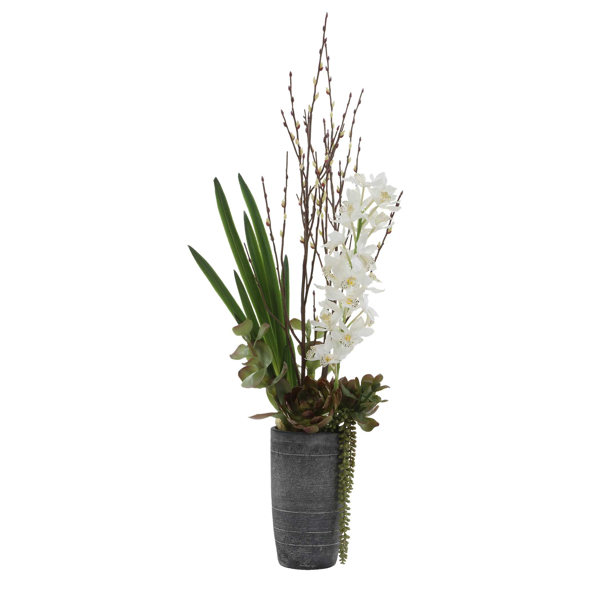 Eterna Orchid Centerpiece & Vase, Decorative by Uttermost, 19.75" width x 48.5" height x 19.75" depth View 4