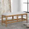 Laguna White Fabric Rattan Bench, Benche by Uttermost, 48" width x 20.5" height x 16" depth thumbnail 8