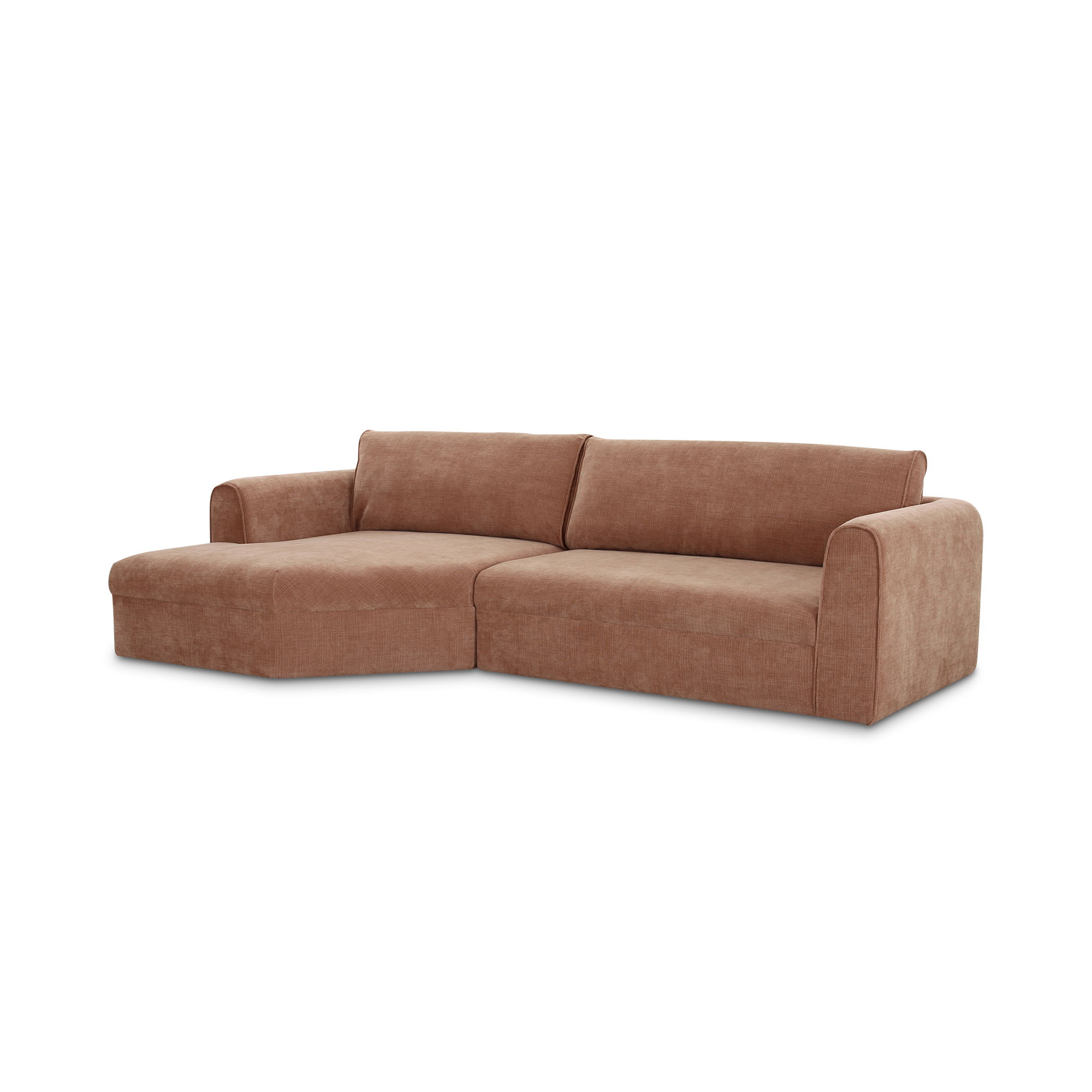Madrid Left Sectional Heritage Pink, Sectional Sofa by Moe's Home, 112" width x 33.5" height x 65" depth View 3
