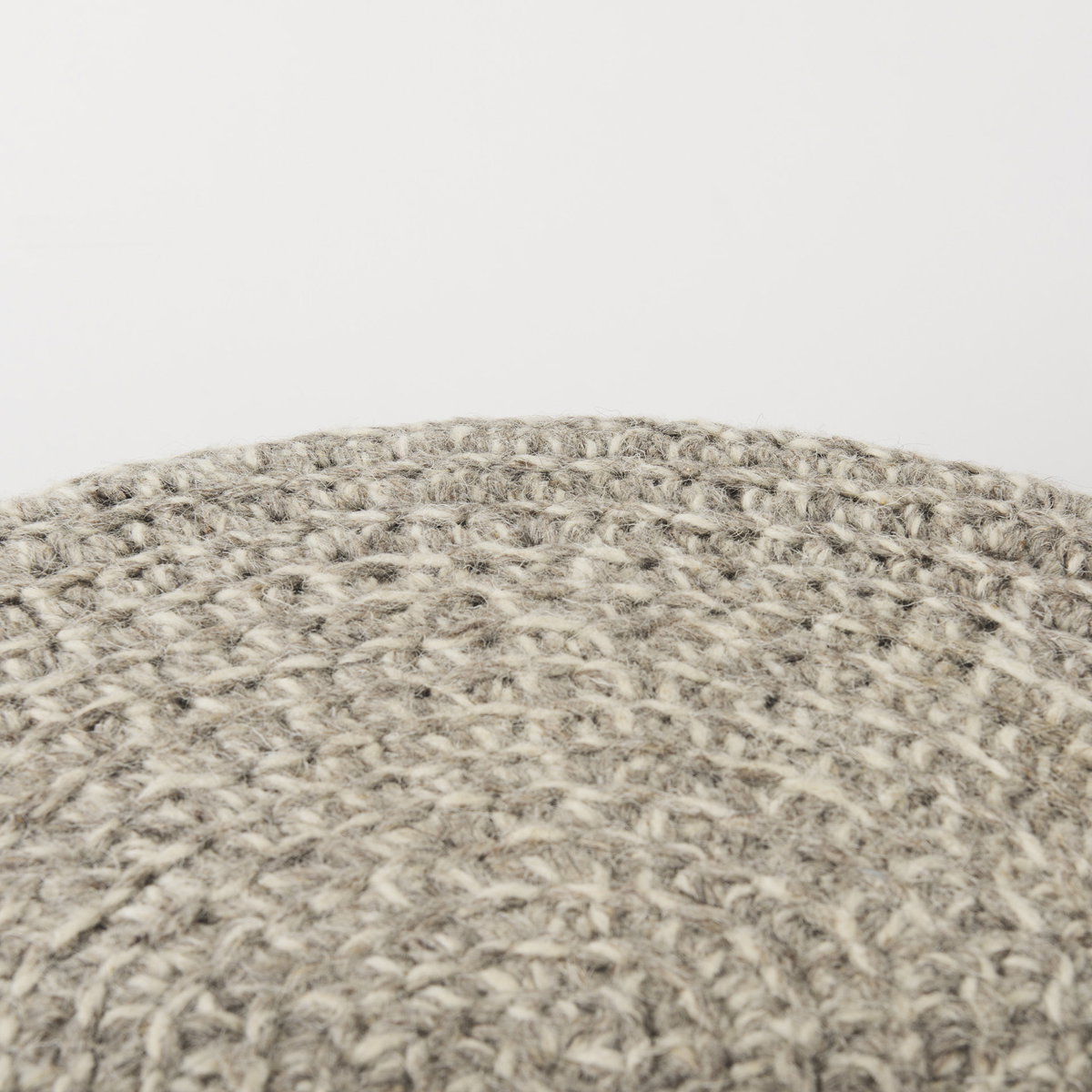 Bina   Light Gray 4 Legged Wool Stool, Ottoman by Mercana, 24" length x 24" width x 14" height View 8