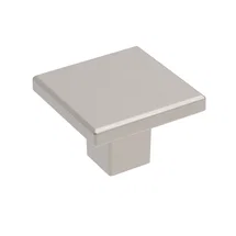 Online Designer Kitchen Worthington Knob 1-3/16 Inch Square Satin Nickel Finish (10 Pack)