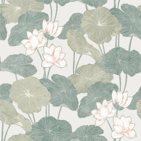 Lily Pad Green Peel & Stick Wallpaper