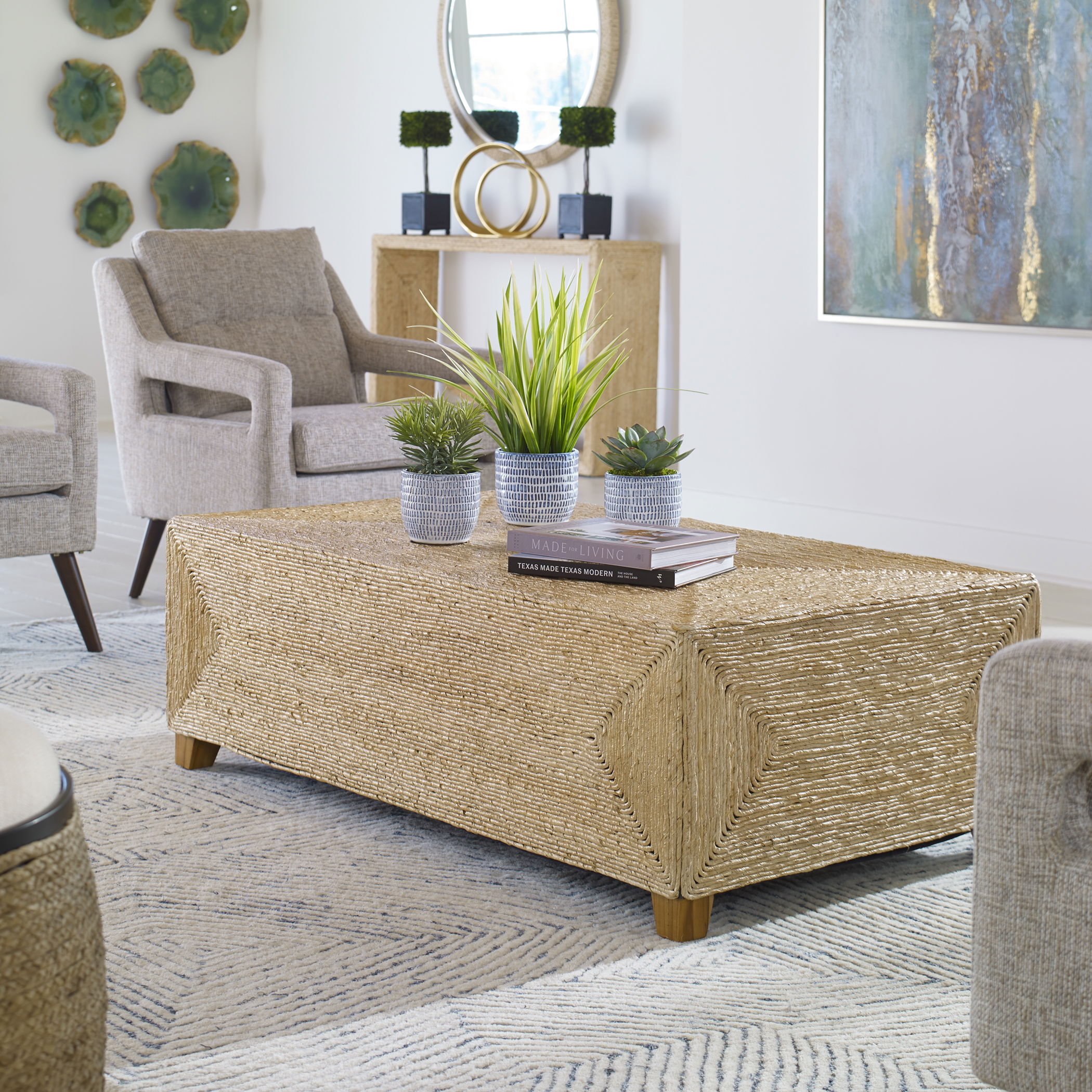 Rora Woven Coffee Table large image 