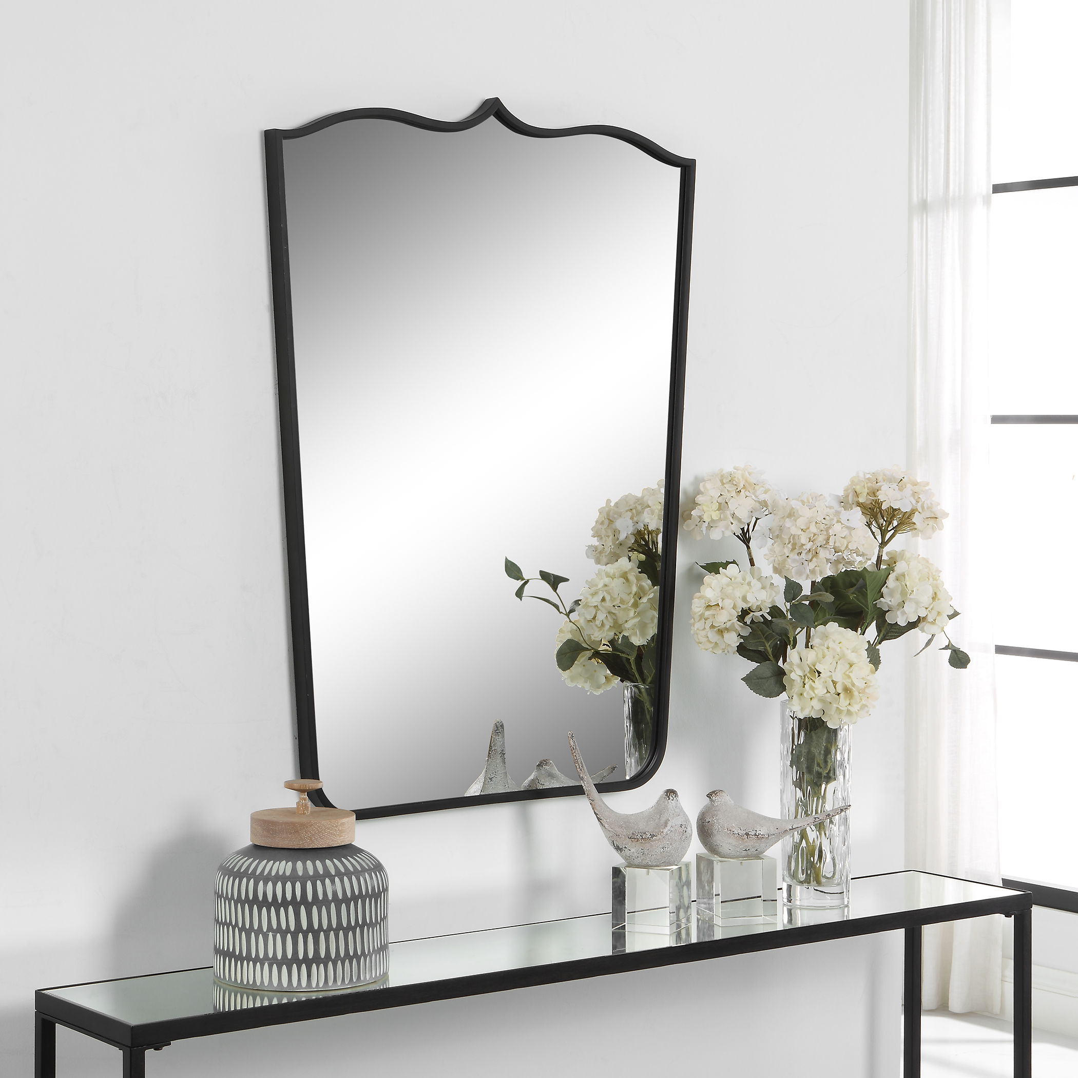 Tiara Curved Iron Mirror large image 
