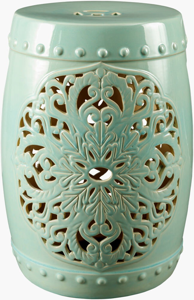Nusrat Garden Stool, Outdoor Furniture by Surya, 1'1" width x 1'6" height