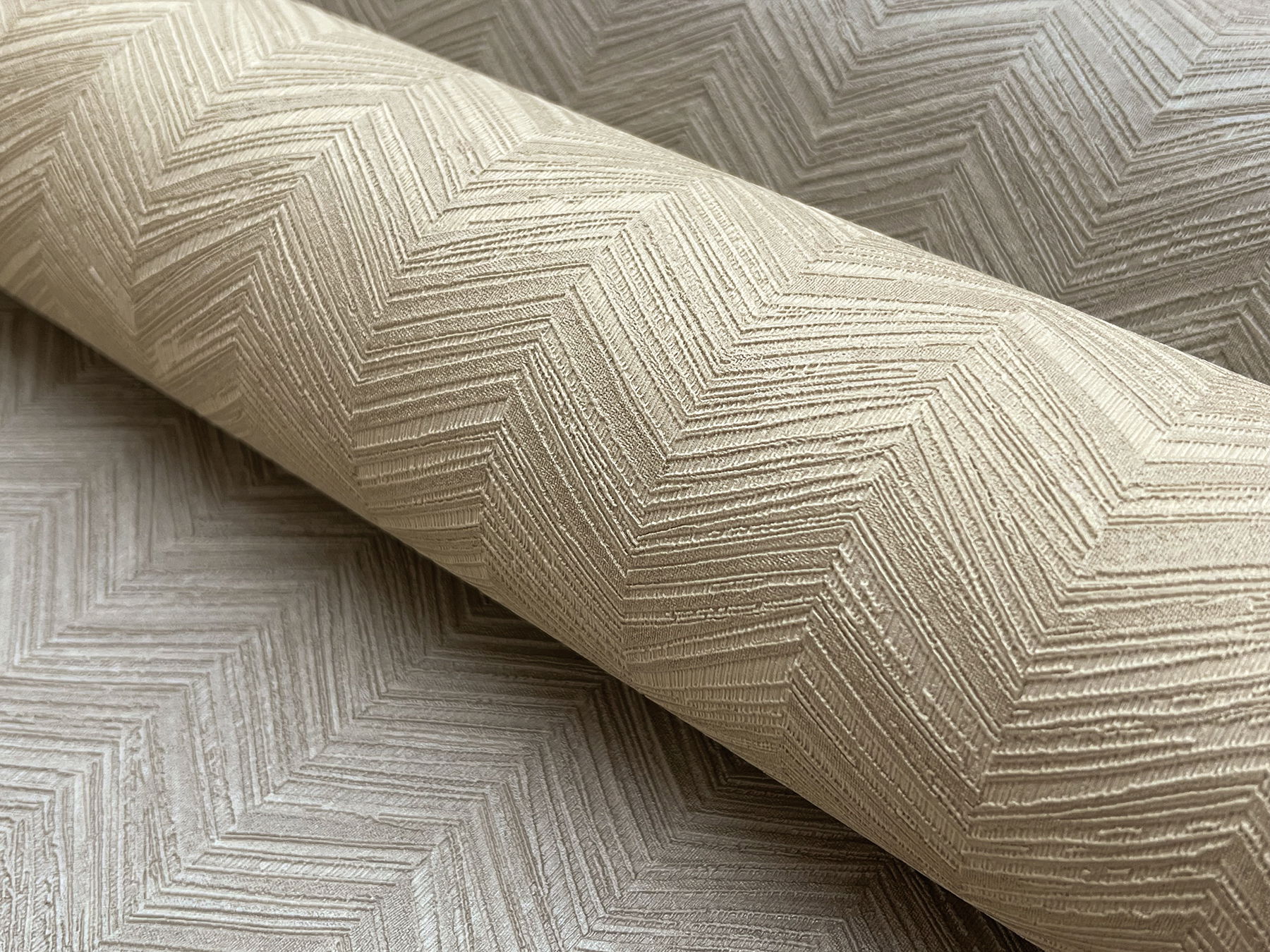 Raised Chevron Beige Wallpaper large image 