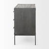 Ward 34L x 18W Brown Wood and Iron 3 Drawer Accent Cabinet, Cabinets & Chest by Mercana, 34" length x 19.25" width x 30.5" height thumbnail 6