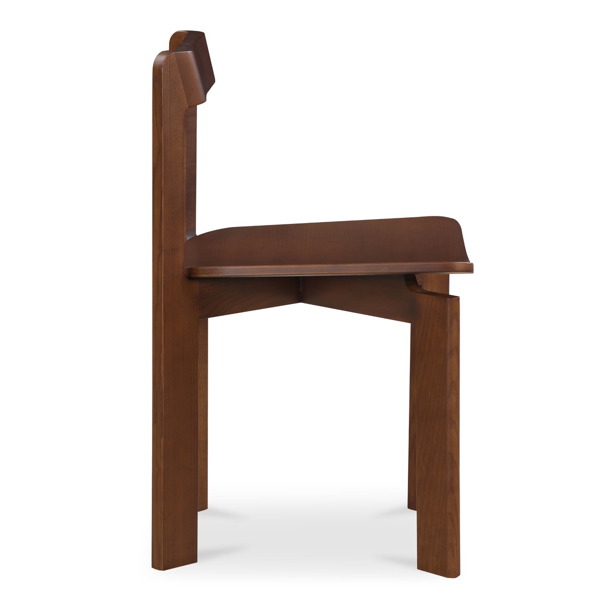 Daifuku Dining Chair Brown – Set Of Two, by Moe's Home, 22" width x 31.5" height x 20.55" depth View 3