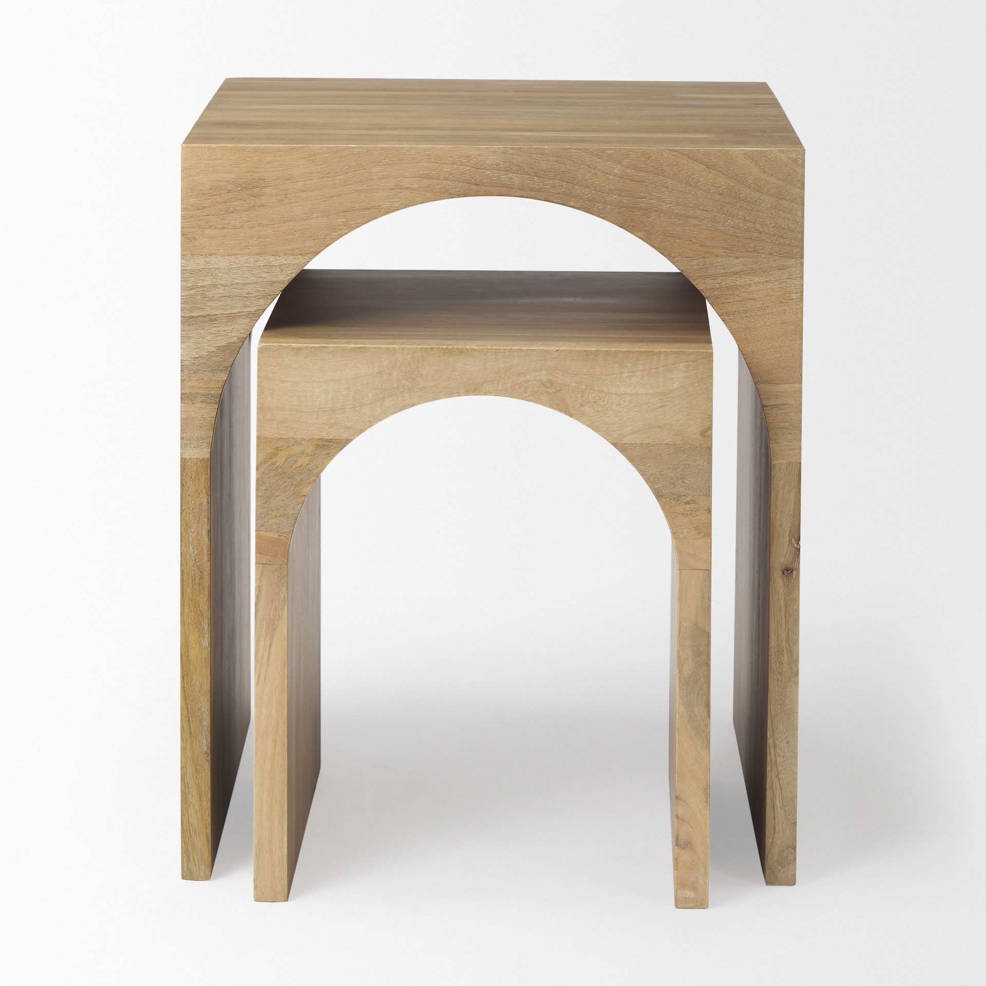 Chloe  Set of 2 Cottage Wood Nesting Accent Tables large image 