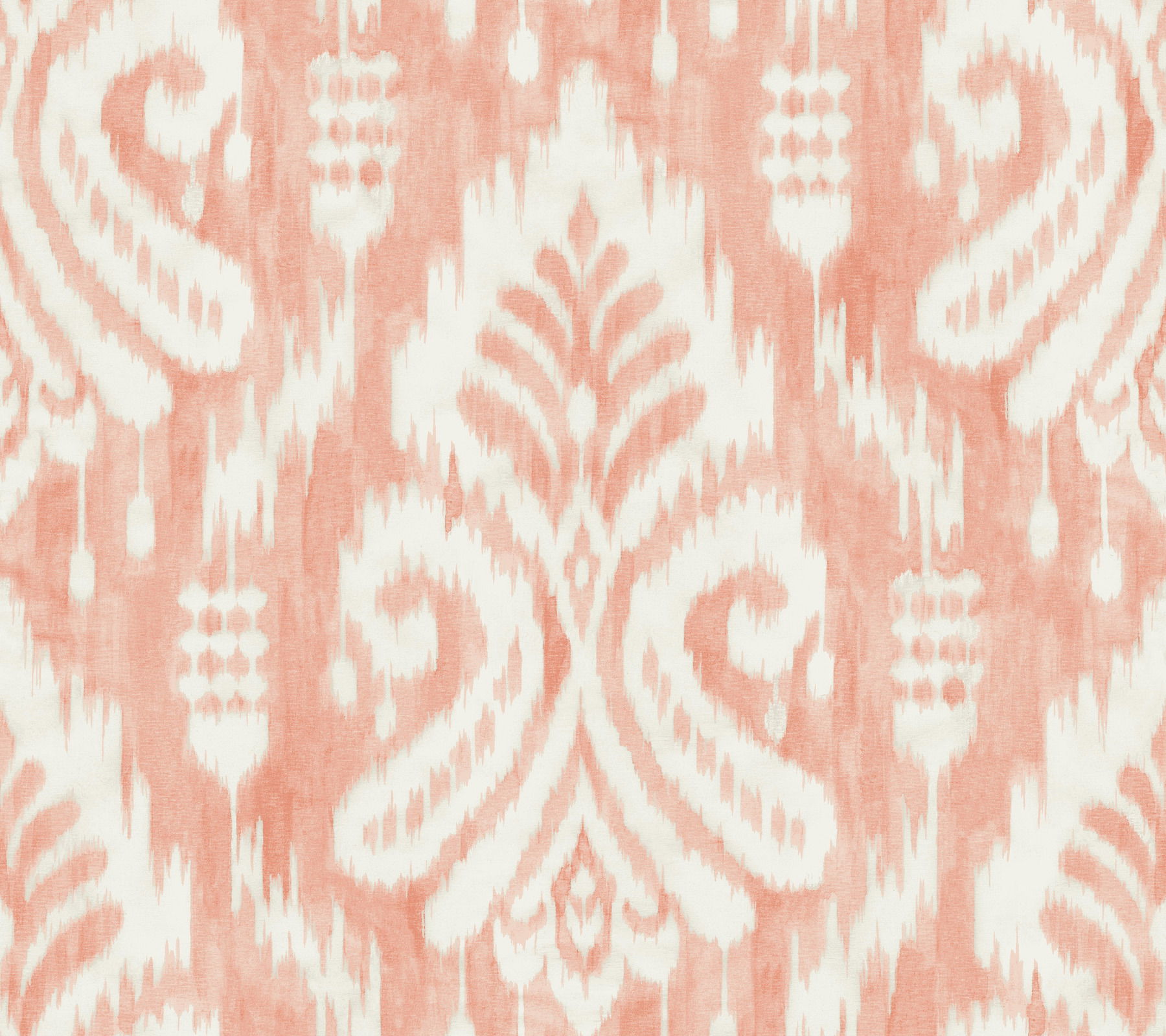 Hawthorne Ikat Coral Wallpaper, by York Wall, 27' length x 2'3" width x 0.02" depth View 1