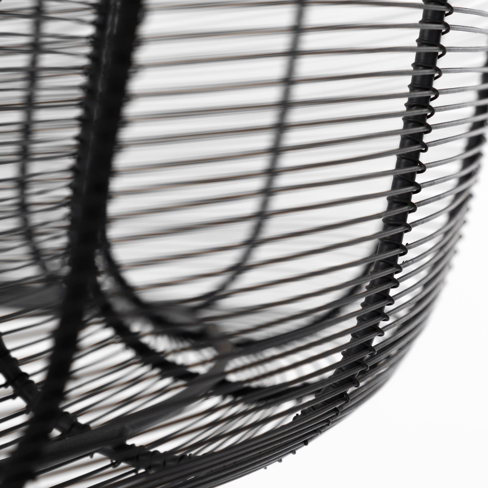 Camila (40'x31') Black Metal Mesh-Style Four Bulb Chandelier, by Mercana, 40" length x 40" width x 31" height View 9