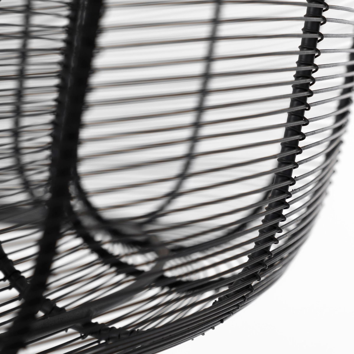 Camila (40'x31') Black Metal Mesh-Style Four Bulb Chandelier, by Mercana, 40" length x 40" width x 31" height View 9