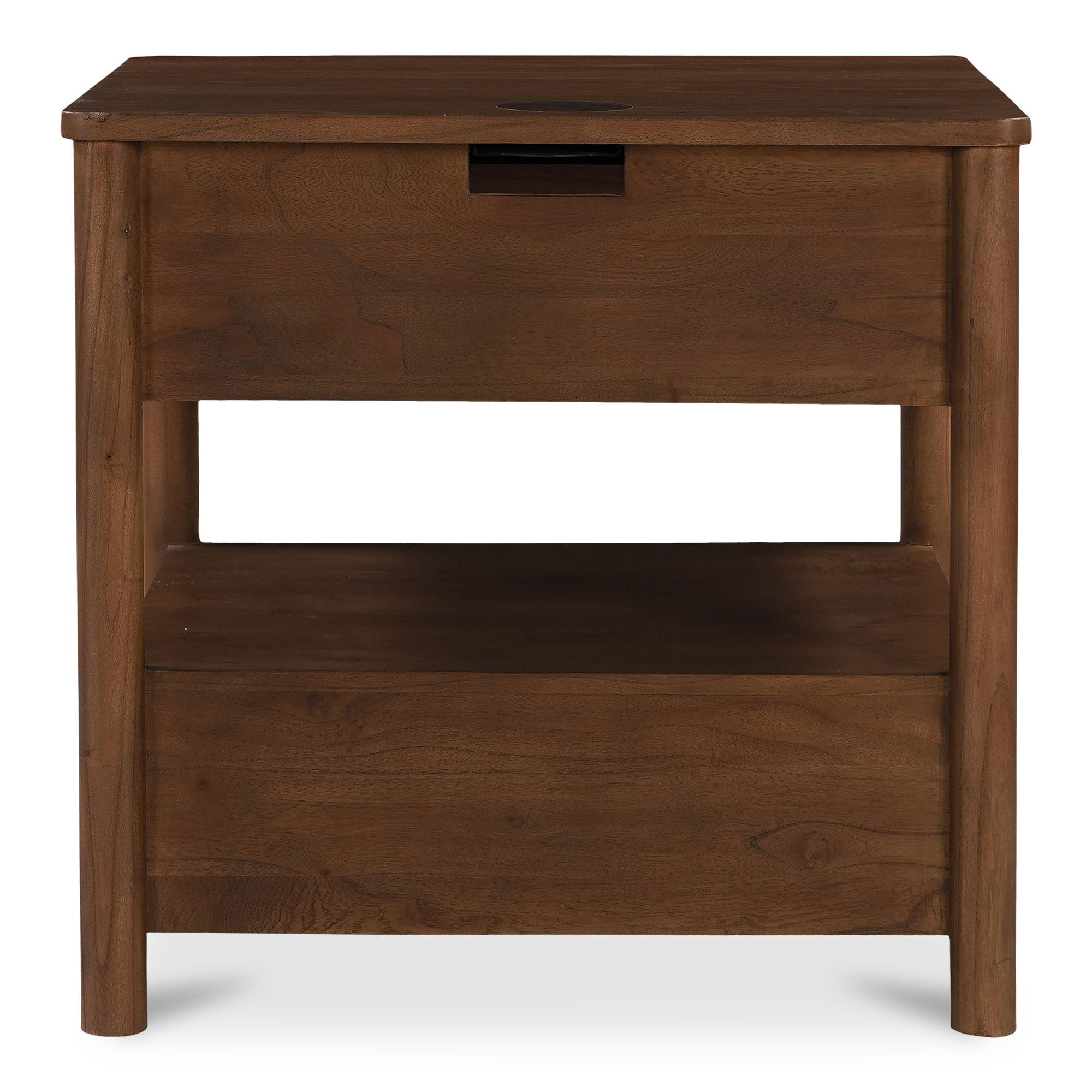 Lottie Charging Nightstand Brown, by Moe's Home, 28.5" width x 27.75" height x 24.5" depth View 5