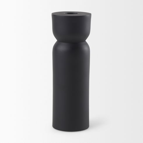 Malta Black Large Metal Candle Holder
