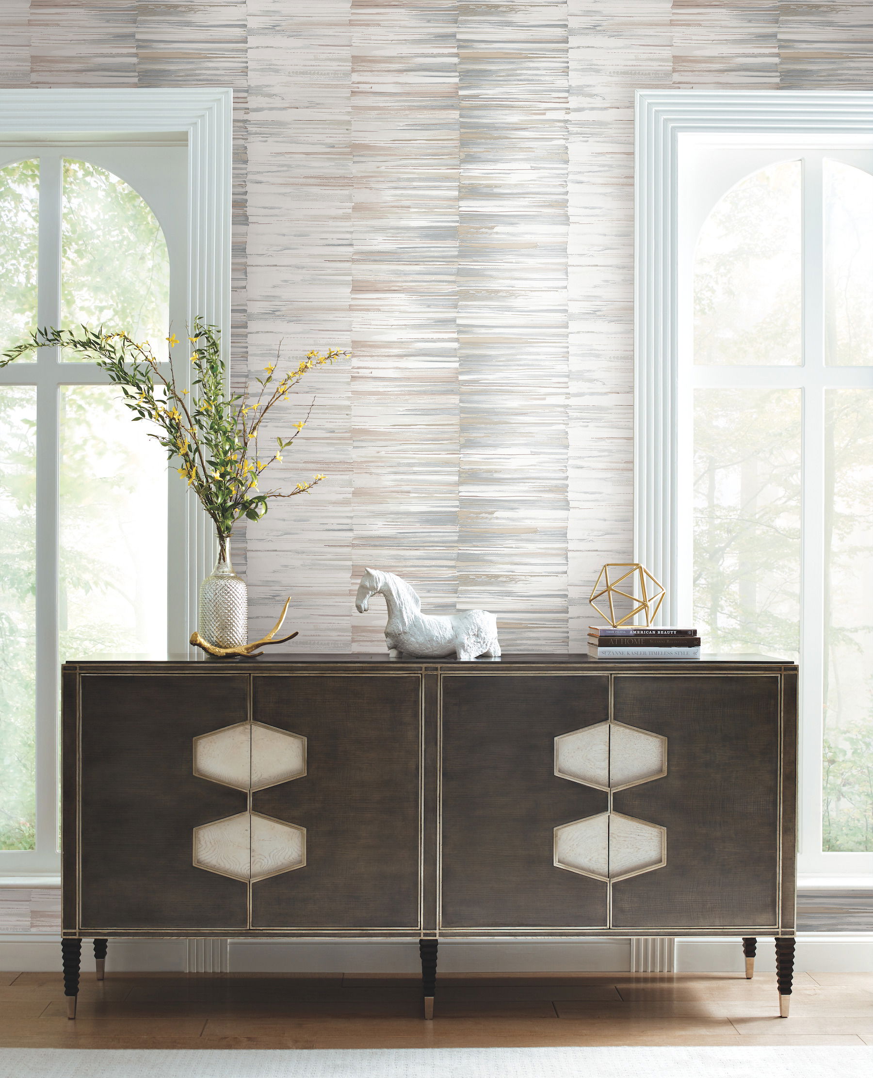 Artist's Palette Cream & Rust Wallpaper large image 