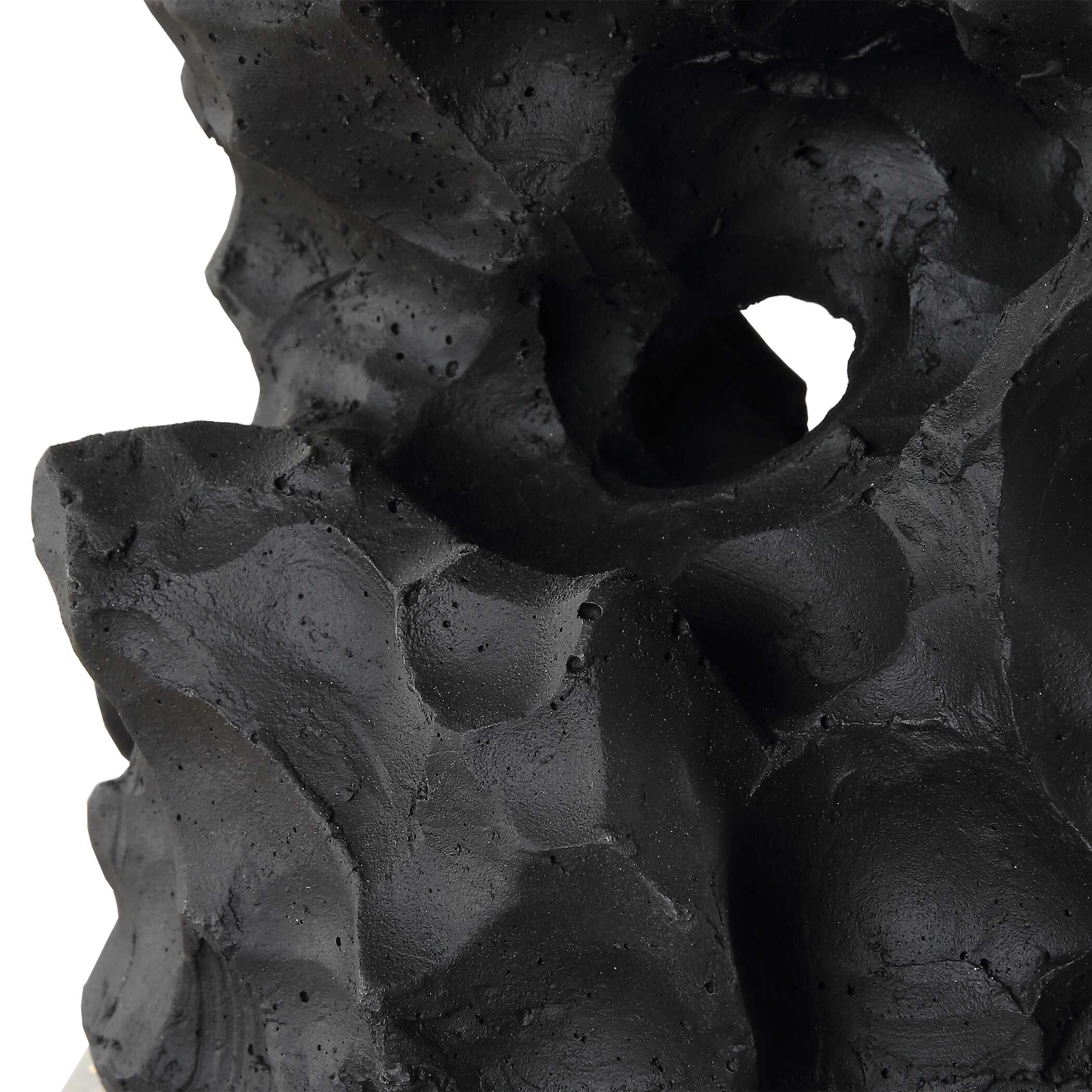Basalt Black Stone Table Lamp large image 