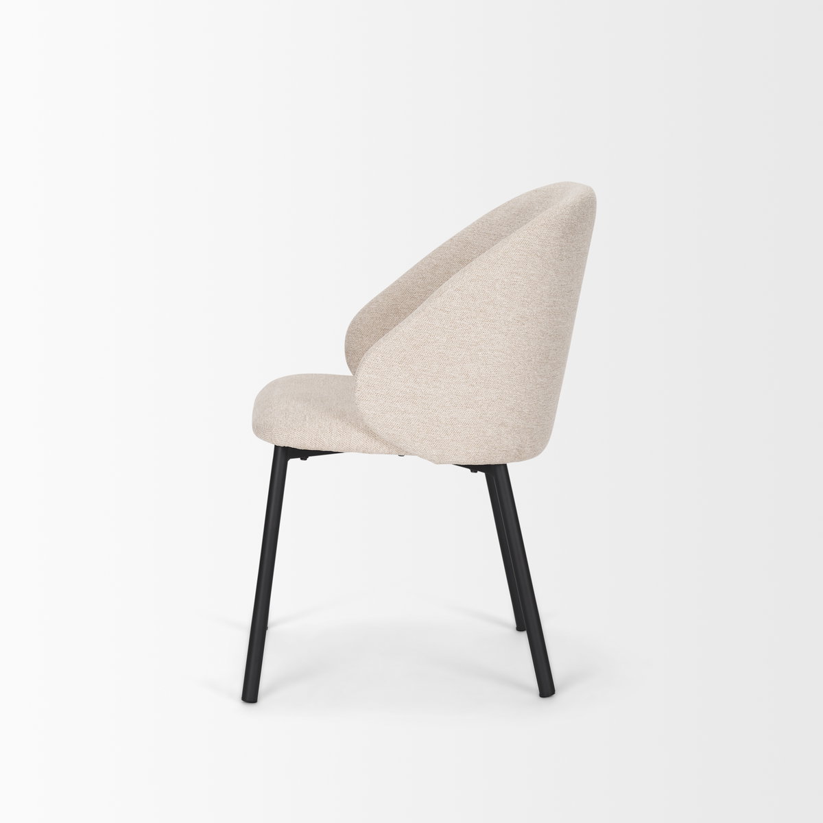 Shannon Contoured Back Dining Side Chair | Oatmeal Fabric with Metal, Dining Chair by Mercana, 22.5" length x 22.75" width x 31.5" height View 8