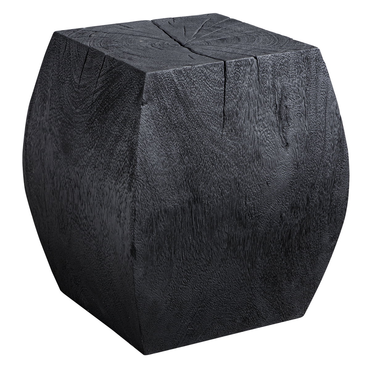 Grove Black Wooden Accent Stool, Low Stool by Uttermost, 14.6" width x 17" height x 14.6" depth View 1