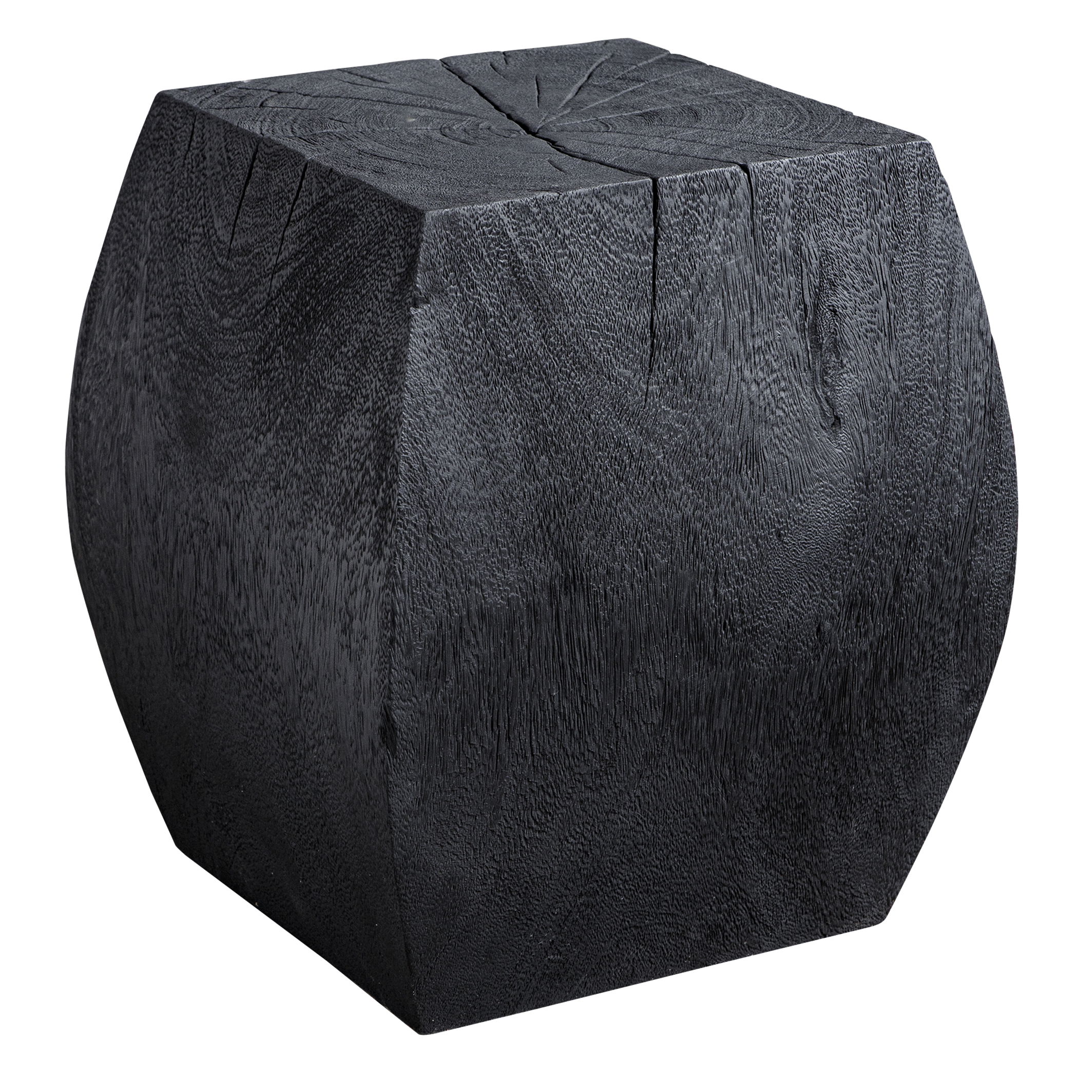 Grove Black Wooden Accent Stool large image 