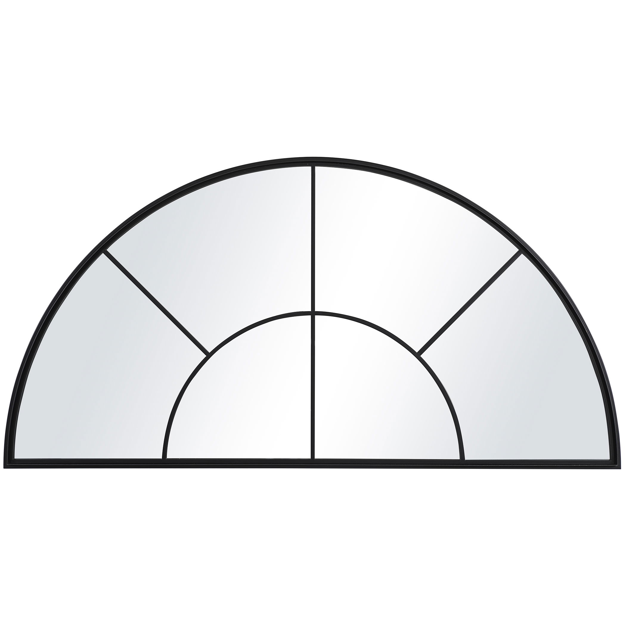 Rousseau Iron Window Arch Mirror, by Uttermost, 60" width x 30.5" height x 1.37" depth View 1