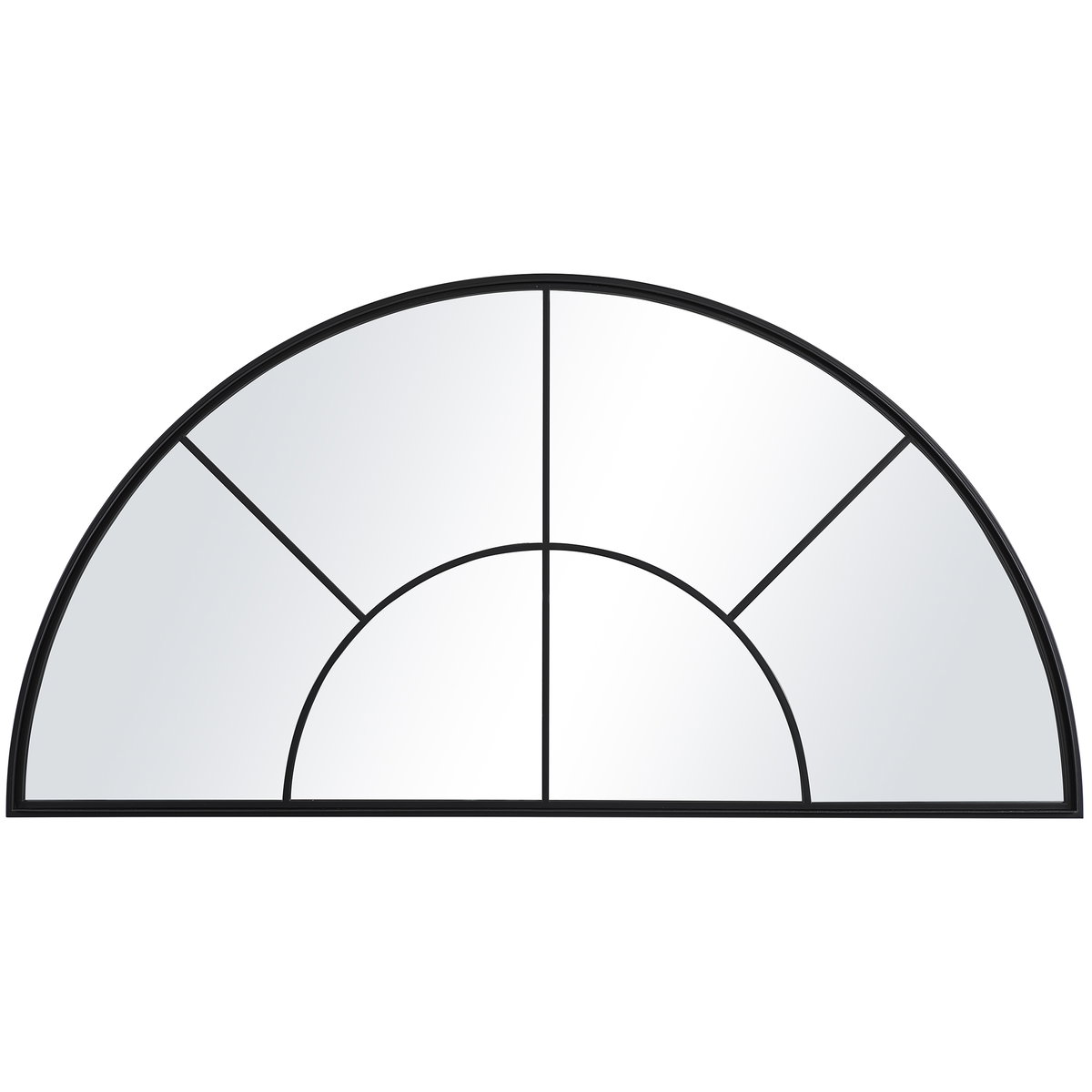 Rousseau Iron Window Arch Mirror, by Uttermost, 60" width x 30.5" height x 1.37" depth View 1