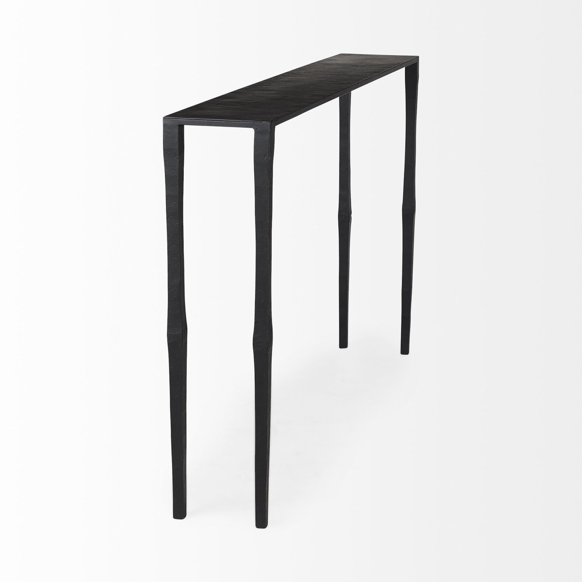 Timothy  48.0 X 8.0 X 30.0 Ebony Black Iron Console Table, by Mercana, 48" length x 8" width x 30" height View 6
