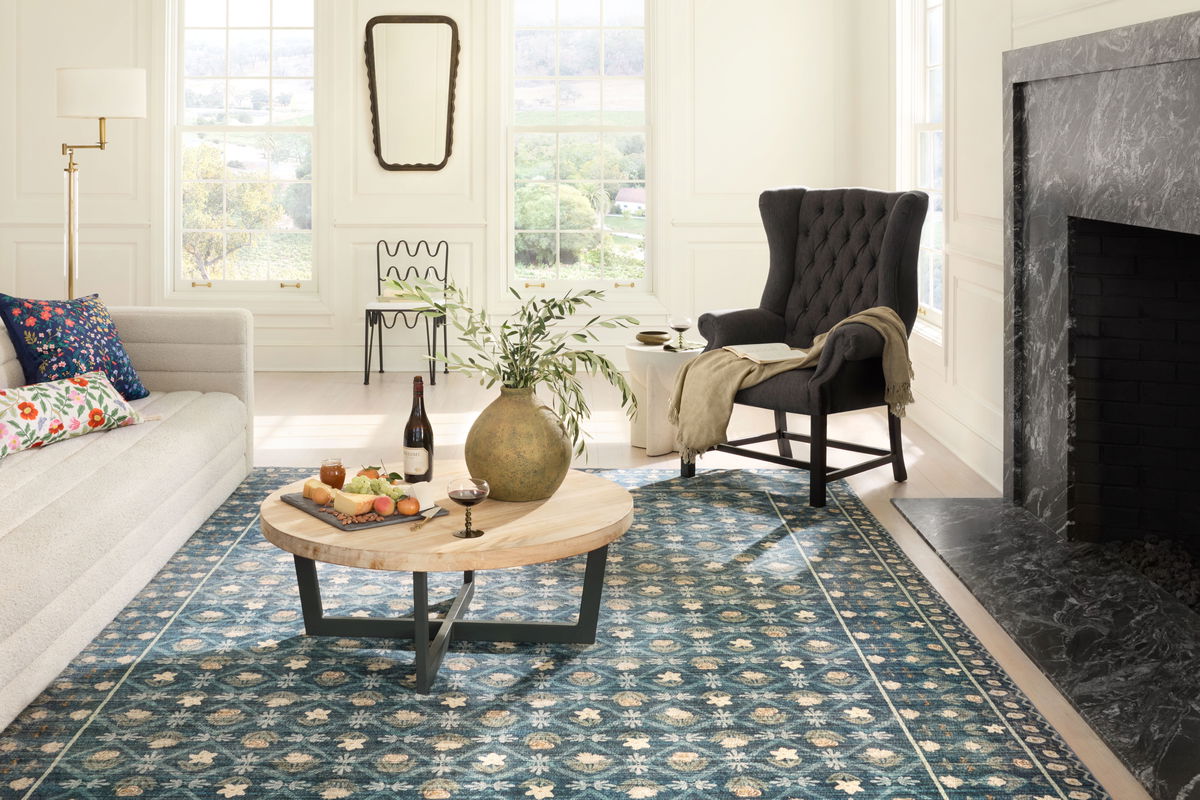 Rifle Paper Co. x Loloi Eden Rug, 1'6" length x 1'6" width View 3