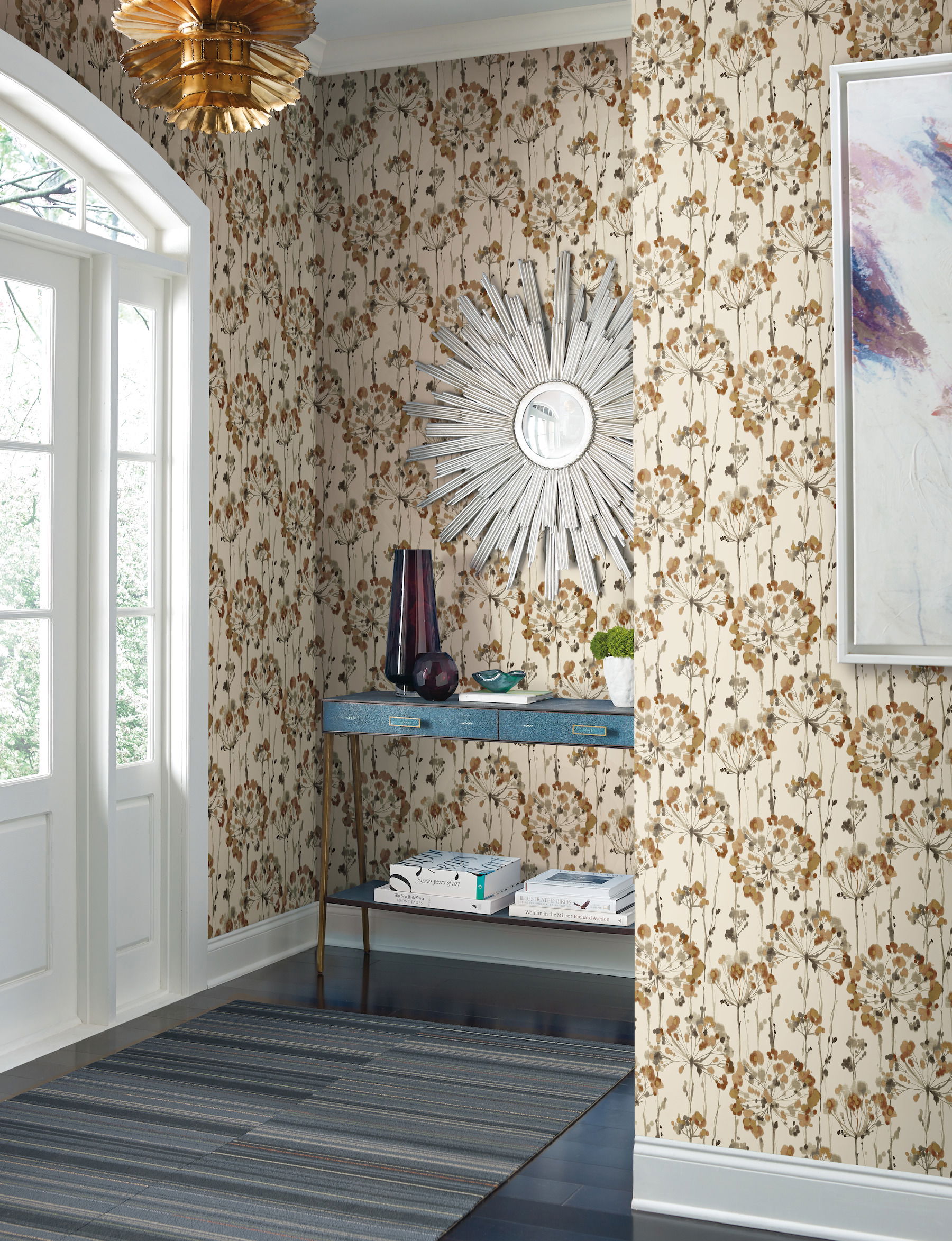Flourish Cream & Gold Metallic Wallpaper, by York Wall, 27' length x 2'3" width x 0.02" depth View 2