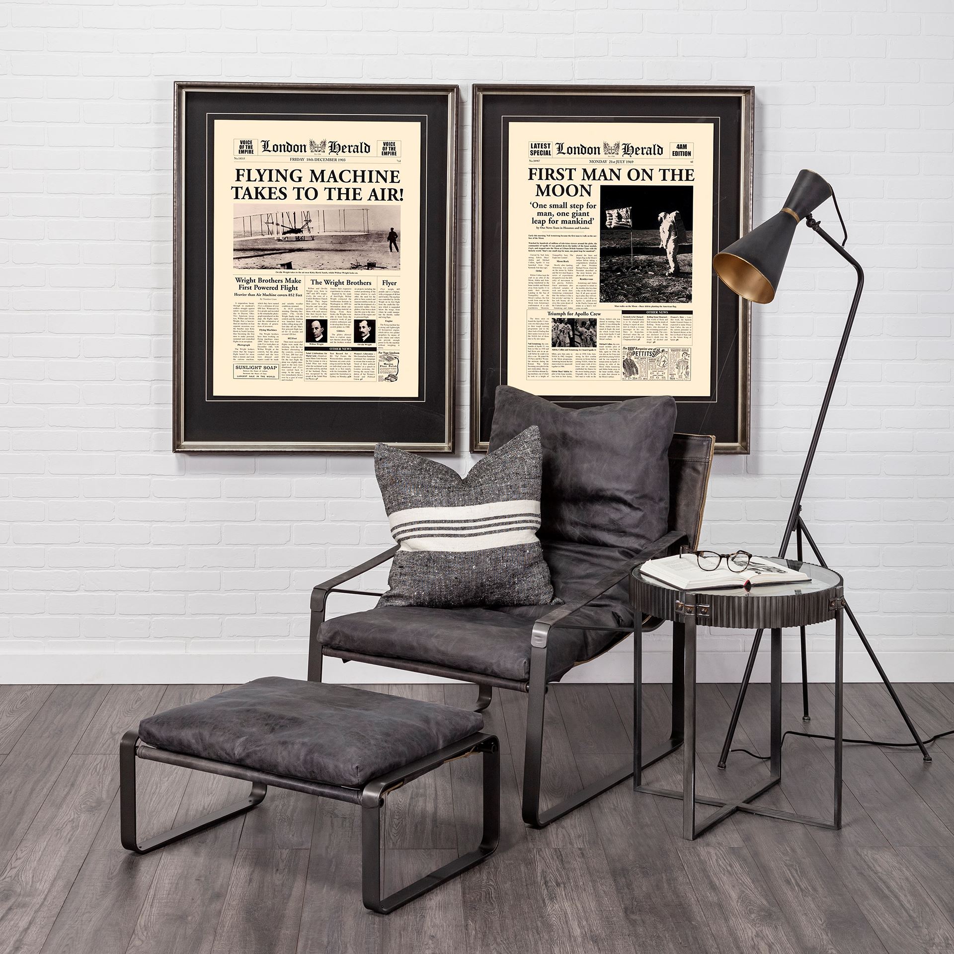 Eris III (58.3'H) Black/Brass Metal Cone Shade Floor Lamp, by Mercana, 20.08" length x 17.72" width x 58.27" height View 2