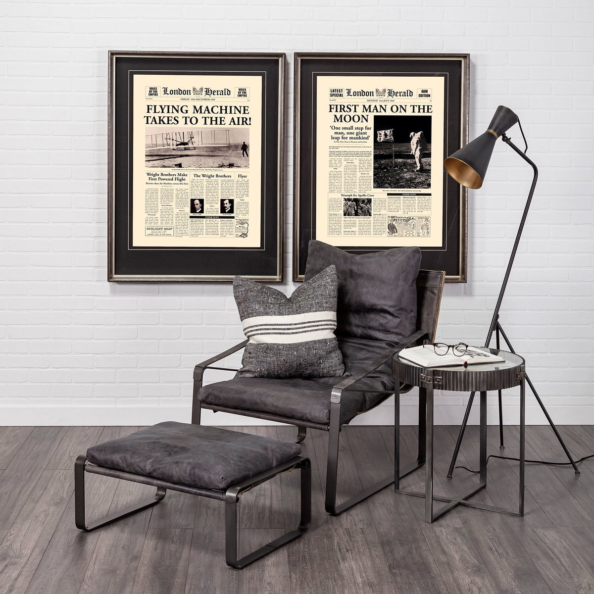 Eris III (58.3'H) Black/Brass Metal Cone Shade Floor Lamp, by Mercana, 20.08" length x 17.72" width x 58.27" height View 2