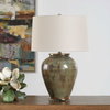 Olisa Brown Green Table Lamp, by Uttermost, 17" width x 25" height x 17" depth thumbnail 3