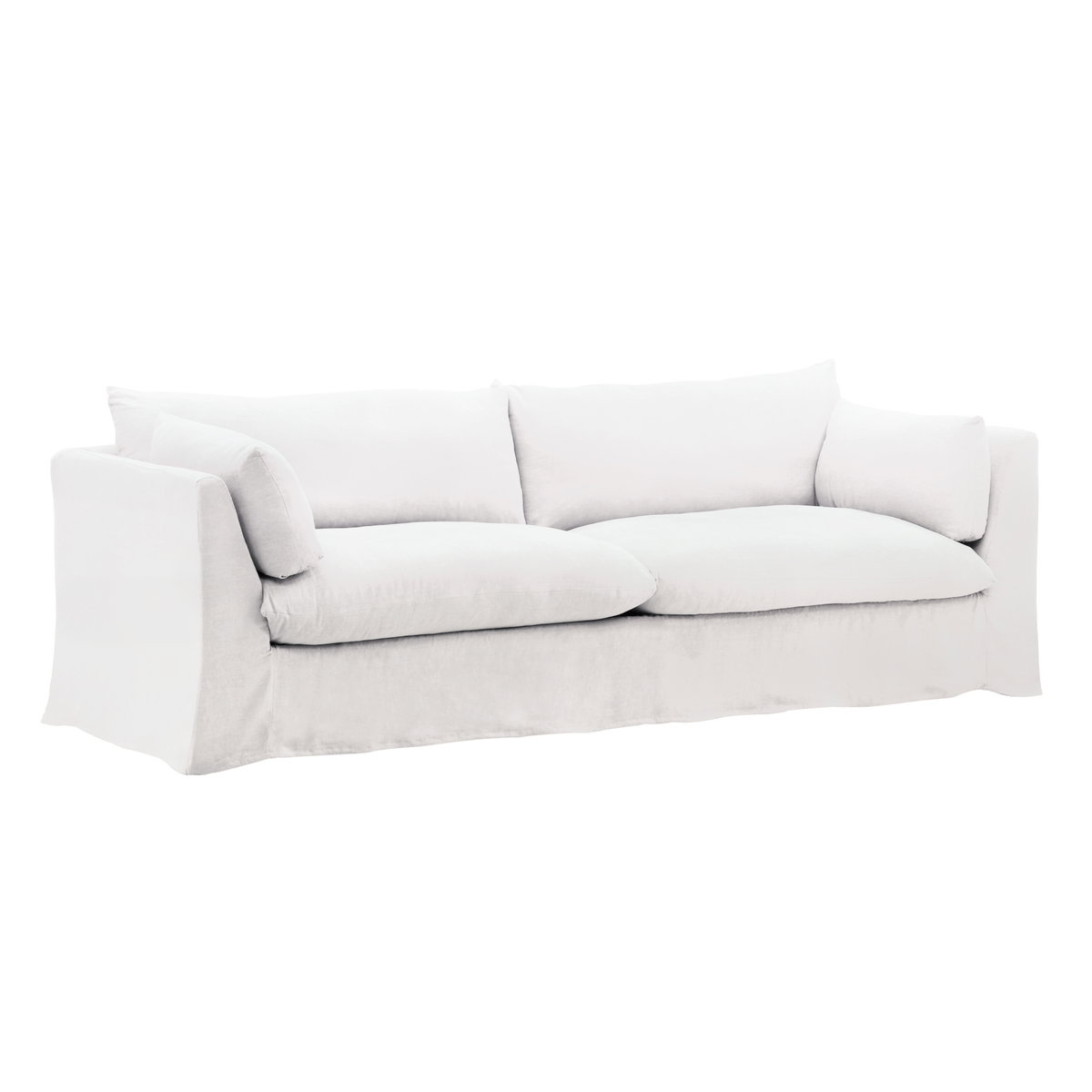 Otis Sofa Slipcover White, Sofas & Sectional by Dovetail, 98.4" width x 28.35" height x 38.97" depth